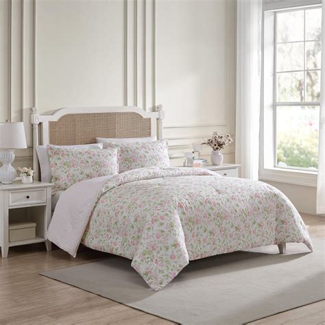 Laura Ashley Morning Gloria Cotton Pink Comforter Set & Reviews ...
