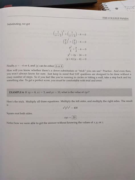College Panda SAT Math Guide and Workbook (1st edition) Example 6 in ...