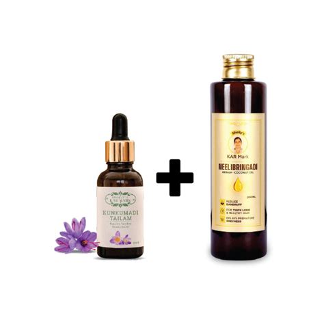 Premium Kumkumadi Thailam (15ml) + Neelibringadi Coconut Oil (100ml ...