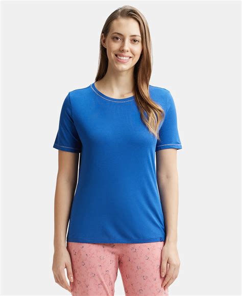 Buy Micro Modal Cotton Relaxed Fit Round neck Half Sleeve T-Shirt ...