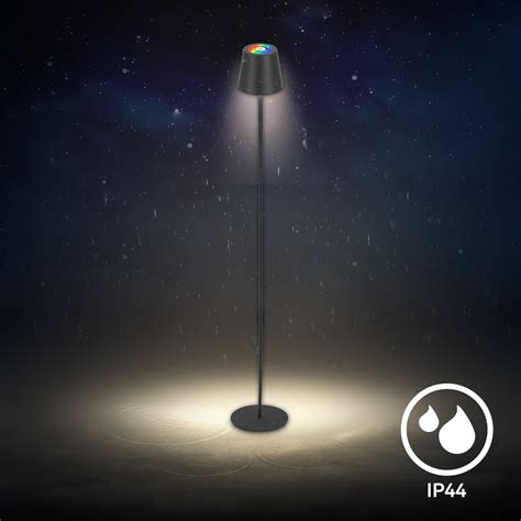 Coloris LED rechargeable floor lamp, black, RGB, dimmable, IP44, USB ...