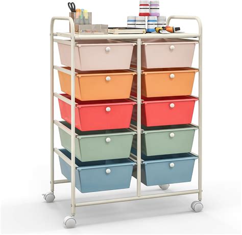 Amazon.com : Giantex 15 Drawers Rolling Cart, Classroom Organizers ...