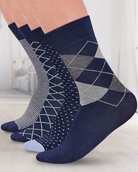 Pembrook Men's Diabetic Dress Socks - 4 Pairs, Odor-Free & Stylish for ...