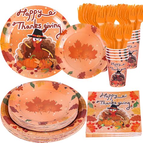 Amazon.com: Decodinli Thanksgiving Party Supplies Serves 25 ...