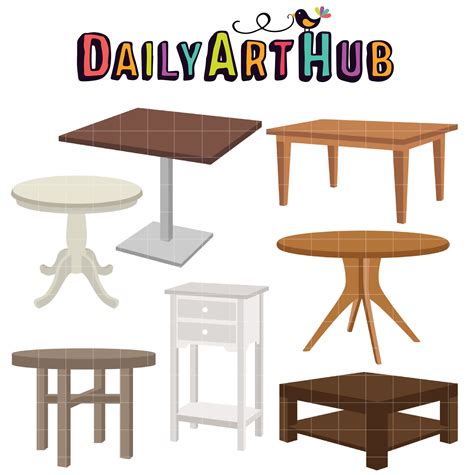 Tables Clip Art Set – Daily Art Hub – Free Clip Art Everyday