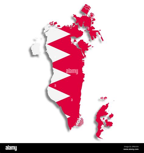 A Bahrain flag map on white background 3d illustration with clipping path Stock Photo - Alamy