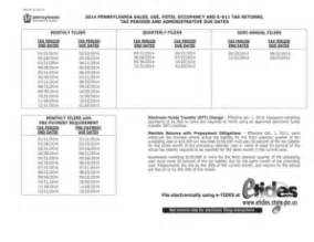 Fillable Online 2014 PA Sales, Use and Hotel Occupancy Tax Returns and ...