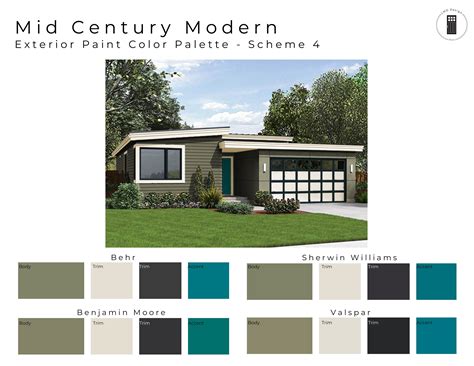 Mid Century Modern Exterior Color Combination