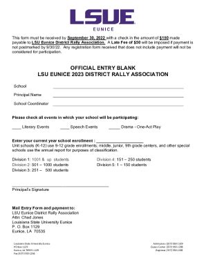 Fillable Online 2023 District Rally Entry Form Fax Email Print - pdfFiller