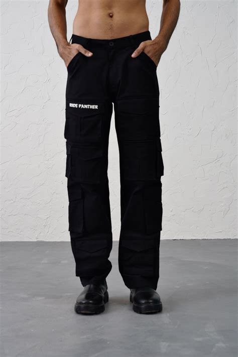 14 Pocket Black Baggy Unisex Cargo Pants – Rude Panther Apparels