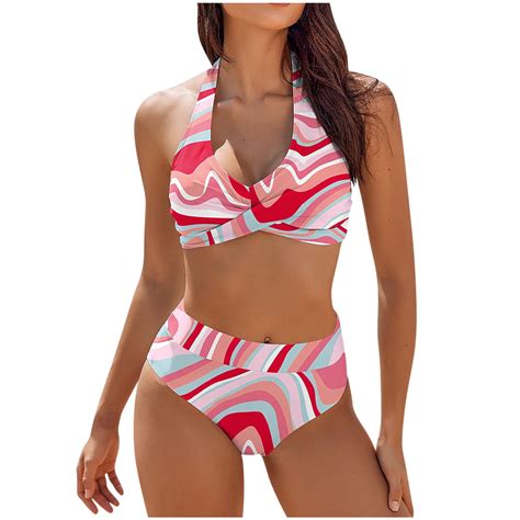 KBKYBUYZ Women Swimsuits 2 Piece Bikini Women's Retro Printed Swimsuit ...