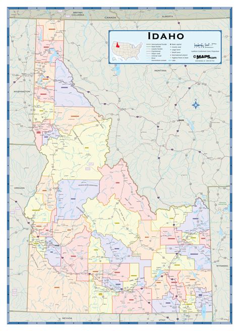 Idaho Counties Wall Map | Maps.com.com