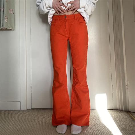 Super cool Collusion orange / red flared jeans.... - Depop