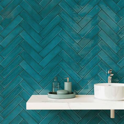 Slide Teal Glossy 3x12 Subway Wall Tile | Tile bathroom, Ceramic subway ...