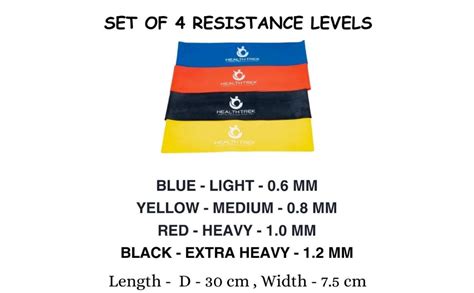 Healthtrek Hip Band for Exercise 4 Resistance Levels Loop Bands for Leg ...