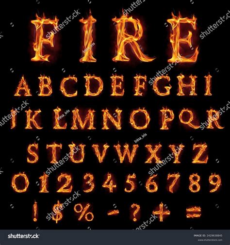 Stylish Set Fire Alphabet All Letters Stock Photo 2429638845 | Shutterstock