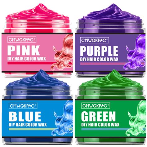 Temporary Hair Color Wax for Halloween - Green, Pink, Blue, Purple ...