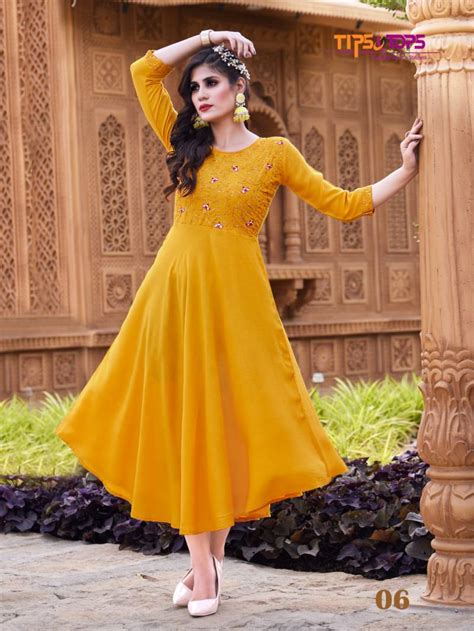 Tips And Tops Mannat Heavy Rayon Anarakli Kurti Collection