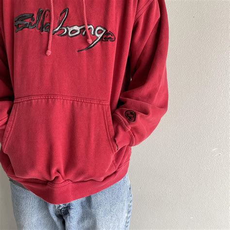 Billabong Men's Red Hoodie | Depop