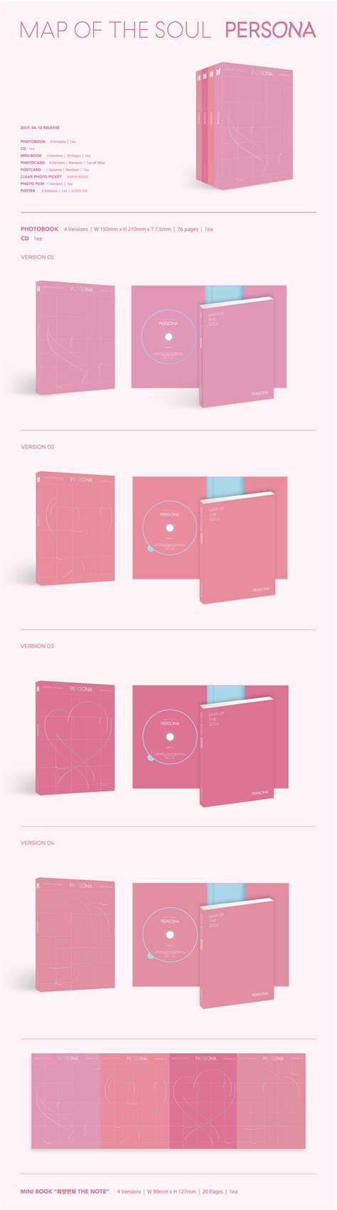 [SET] BTS. Album - MAP OF THE SOUL : PERSONA (SET Ver.) 4CD + 4Poster