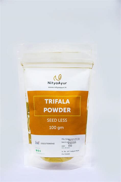 NITYAAYUR Triphala Powder, | Vegan, Gluten Free, Trifla चूर्ण, Triphla ...
