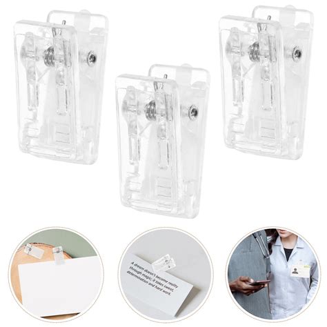 Raindrops 10 Pcs Id Badge Clip Name Tag Clips Clamps Paper Poster Work Transparent - Walmart.com