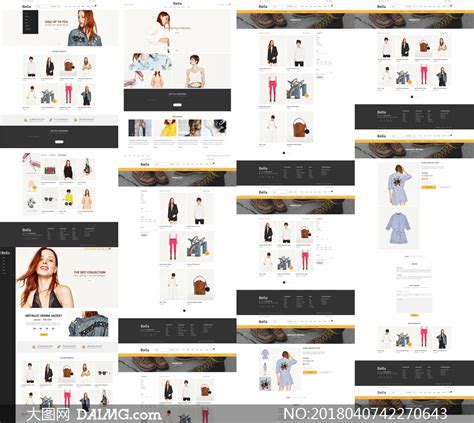 服饰类等电商购物网站页面设计模板_大图网图片素材