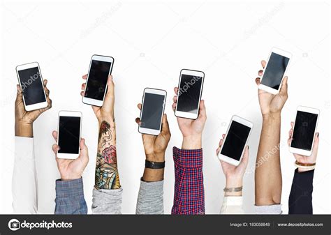 Cropped Image People Holding Mobile Phones — Stock Photo © Rawpixel ...