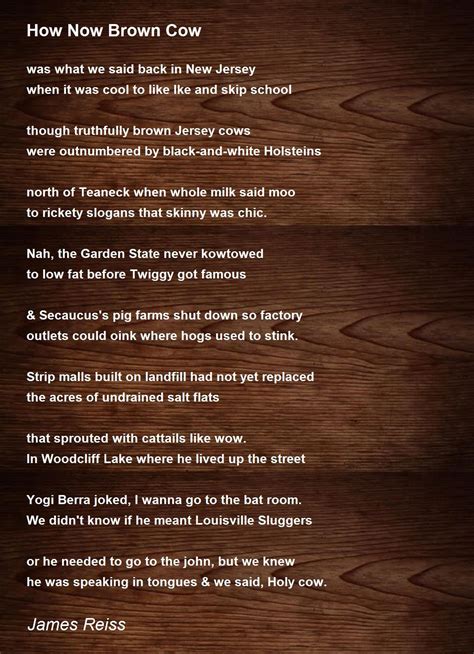 How Now Brown Cow Poem