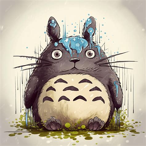 Premium AI Image | Totoro is a very large furry gray creature the ...