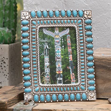 Turquoise Hills Beaded Star Photo Frame- SALE | Lone Star Western Decor
