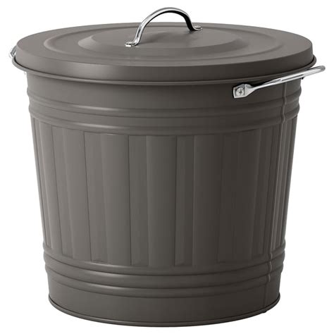 KNODD bin with lid, grey, 16 l (4 gallon) - IKEA