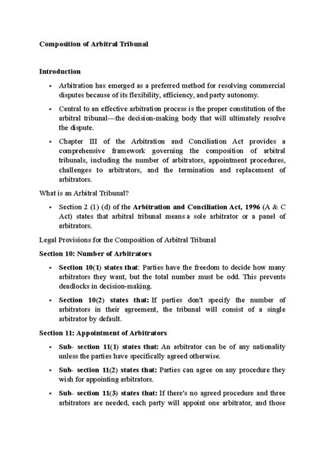 Composition of Arbitral Tribunal: Number & Appointment of Arbitrators ...