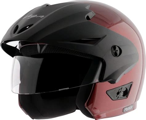 Vega Cruiser Open Face Helmet Burgundy, Size:L(59-60 cm) : Amazon.in ...