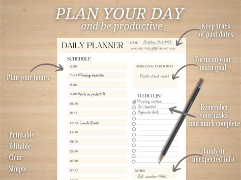 Simple Printable Daily Plan 的图像结果
