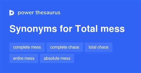 TOTAL MESS Synonyms: 134 Similar Words & Phrases