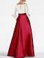 Red Sheath Evening Gown Elegant Dress Formal Floor Length 3/4 Length ...