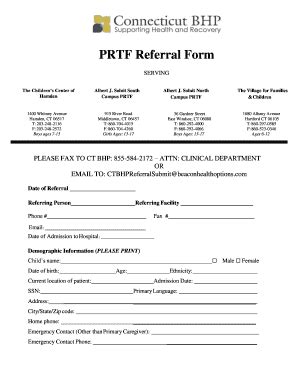 2021-2025 CT PRTF Referral Form Fill Online, Printable, Fillable, Blank ...