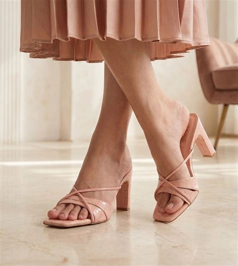 Patent Croco Strappy Sandals - Peach – PairieTales