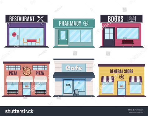 Front View of a Shop Vector 的图像结果