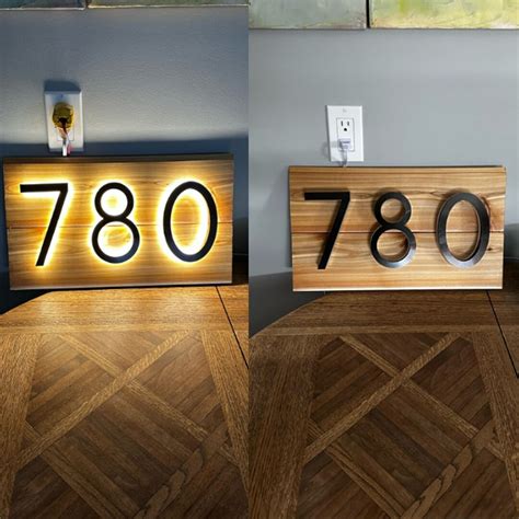 LED Modern Backlit House Numbers Premium LED Address Sign - Etsy