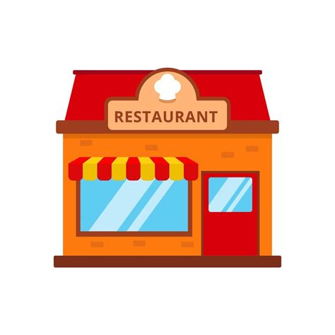Restaurant building vector with flat style isolated on white background ...