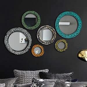 Buy INSPIRED LIVINGG 6 Piece Round Hand Carved Mirror Set Online at Low ...