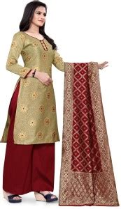 Aadvika Jacquard Self Design Kurta & Palazzo Material Price in India ...