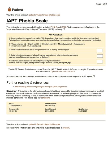 Fillable Online info/doctor/iapt-phobia-scale Fax Email Print - pdfFiller
