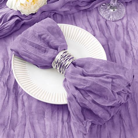 Amazon.com: DeZerlor 30 Pack Lavender Purple Cheesecloth Napkins Christmas Cloth Napkins Set of ...