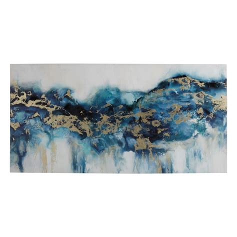 Teal Gold Canvas Wall Art, 60x30 | At Home