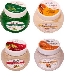 PINK PLUMS Neem-Tulsi Facial Gel, Haldi Chandan Massage Cream, Mix ...