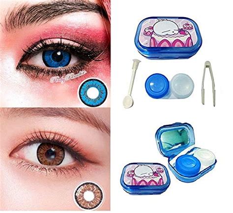 Optify Dark Blue,Brown Monthly Colored Contact Lenses For Eye Men and ...