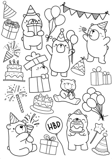 Birthday Coloring Pages, Bear Coloring Pages, Colouring, Coloring Books ...